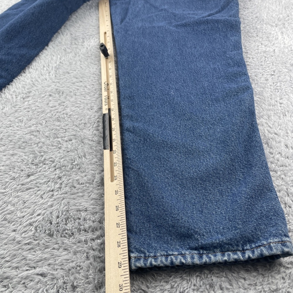 LL Bean Womens Fleece Lined Jeans 14 Reg Blue Denim Relaxed Fit - Picture 14 of 16